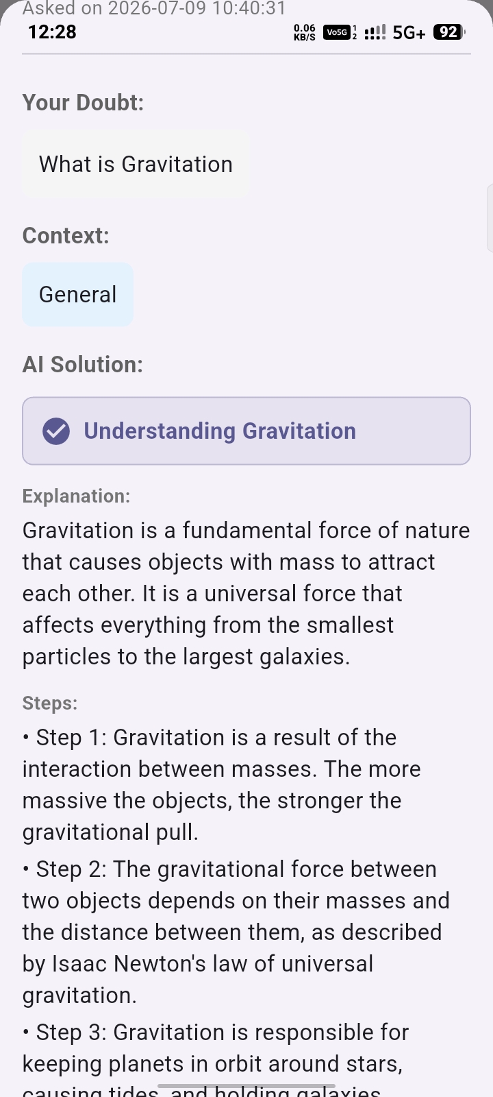 AI generated explanation with a clear step-by-step breakdown of the answer